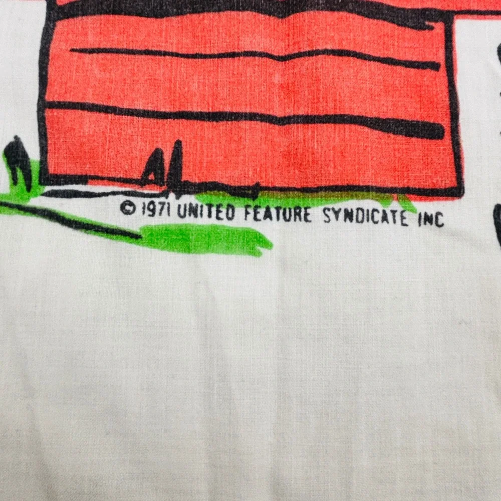 Vintage Peanuts Sleeping Quotes Twin Flat Sheet‎ JCPenney 1971 Snoopy Charlie